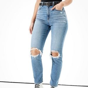 american eagle 0 x long mom jeans
